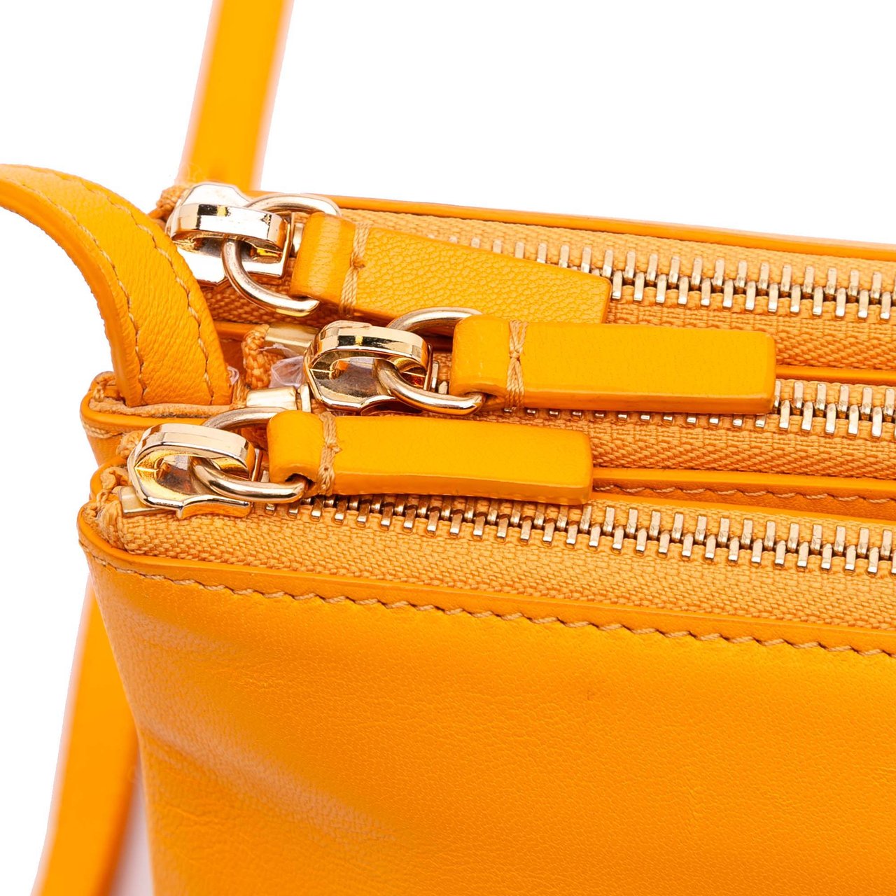 Celine Large Lambskin Trio Crossbody Oranje