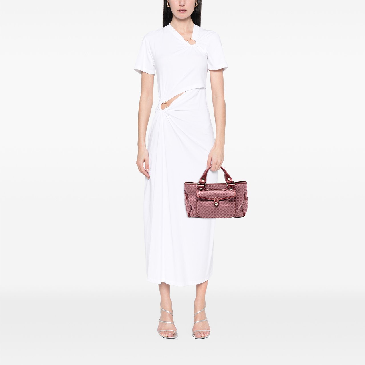 Celine Macadam Canvas Boogie Handbag Roze