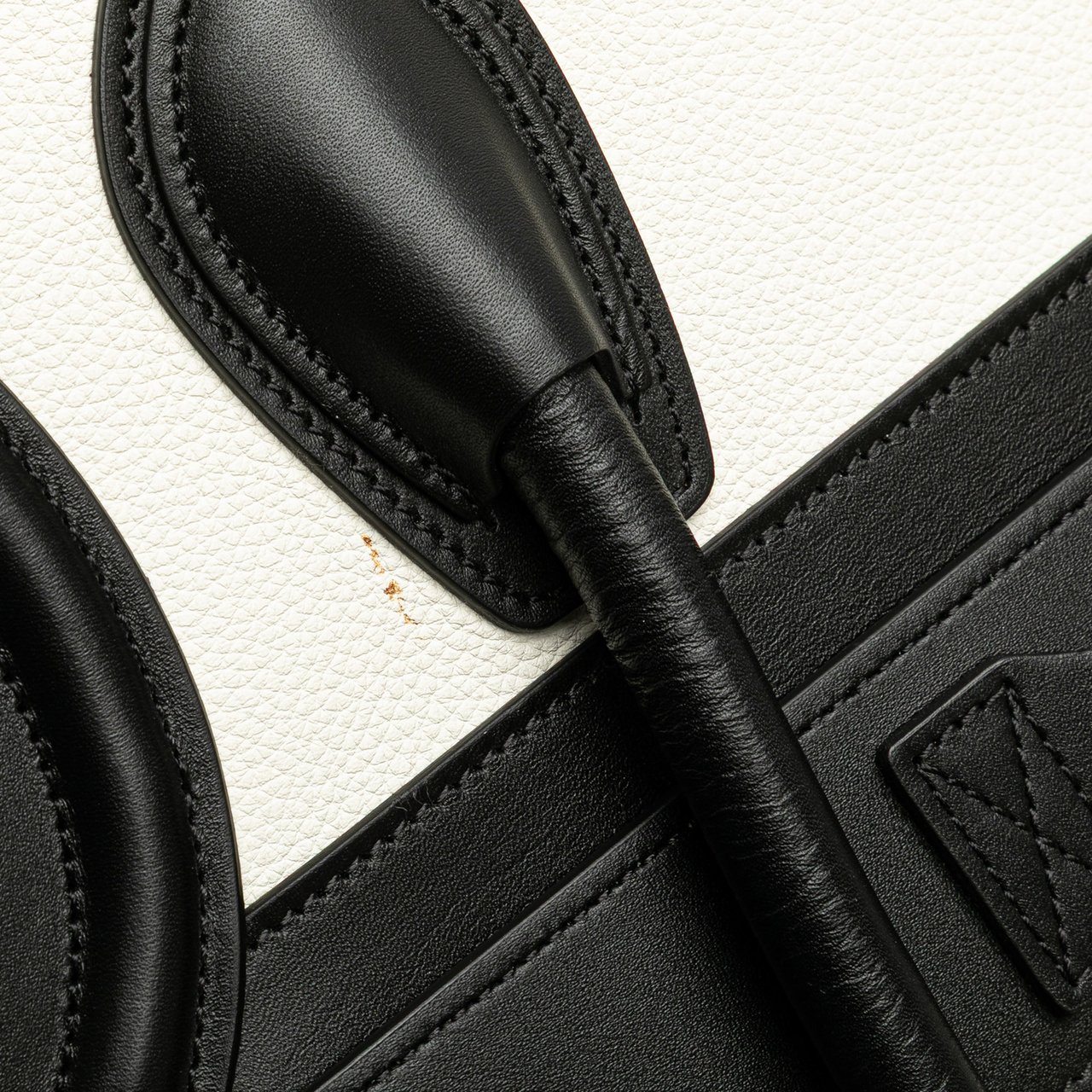 Celine Micro Tricolor Nubuck and Calfskin Luggage Tote Wit