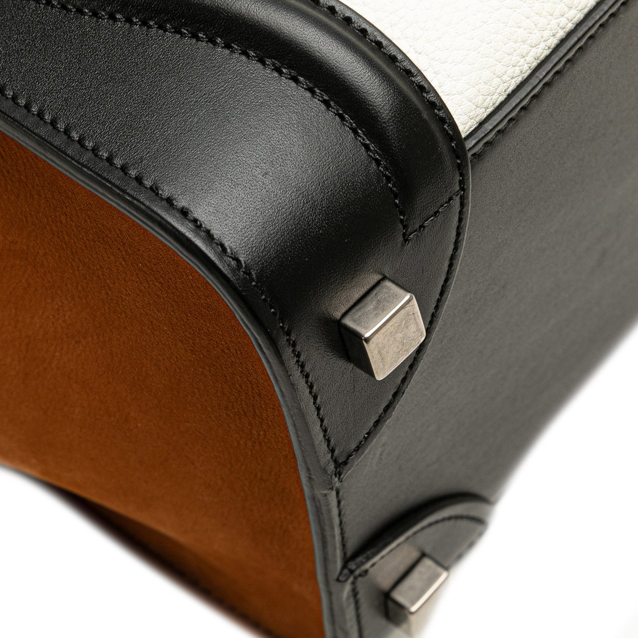 Celine Micro Tricolor Nubuck and Calfskin Luggage Tote Wit