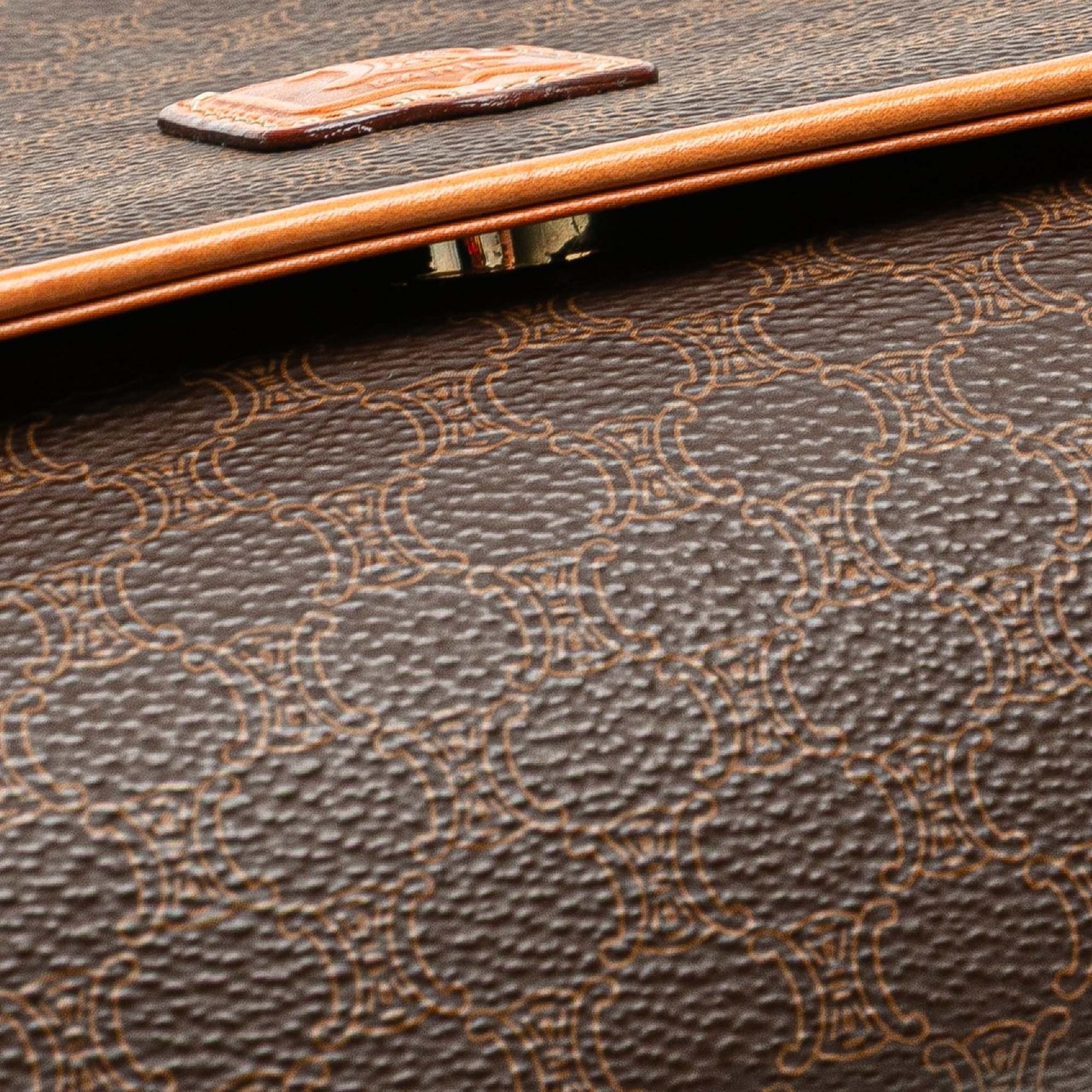 Celine Macadam Coated Canvas Clutch Bruin