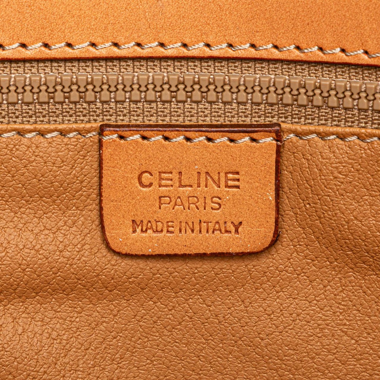 Celine Macadam Coated Canvas Clutch Bruin
