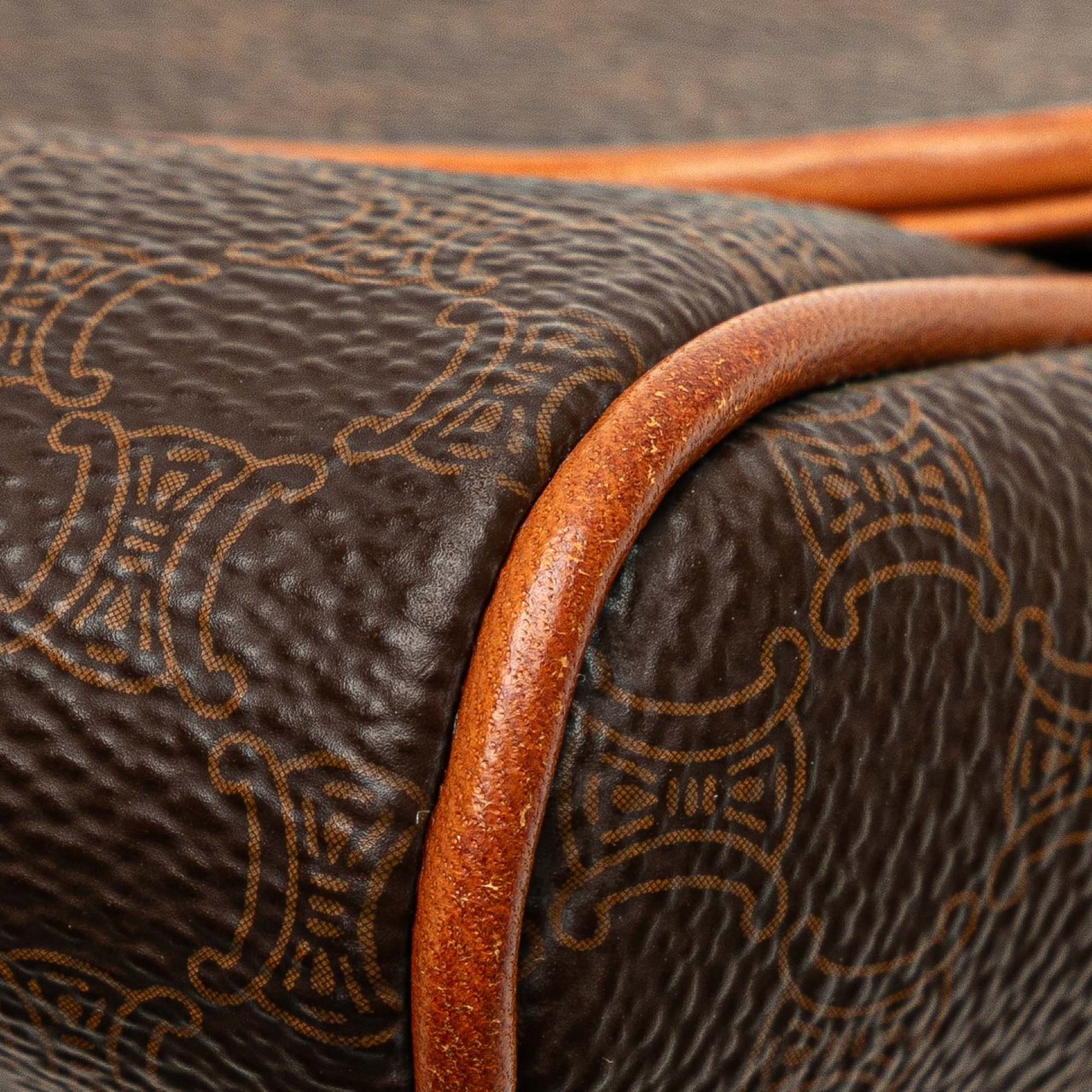 Celine Macadam Coated Canvas Clutch Bruin