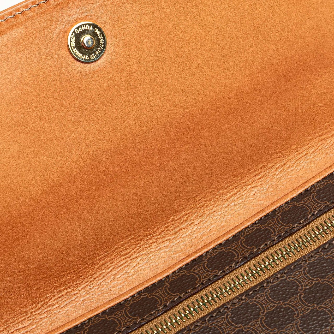 Celine Macadam Coated Canvas Clutch Bruin