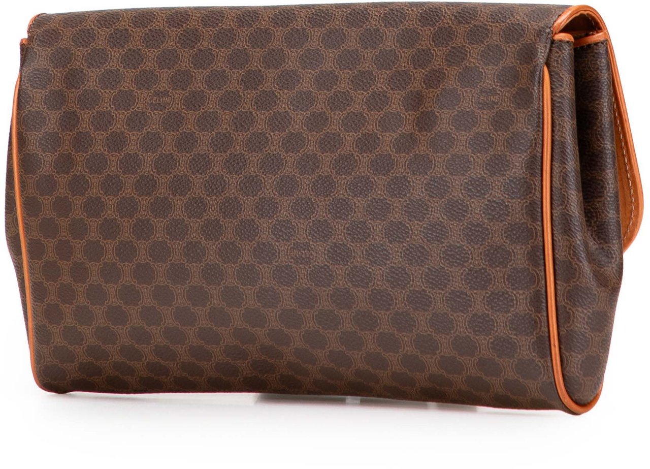 Celine Macadam Coated Canvas Clutch Bruin