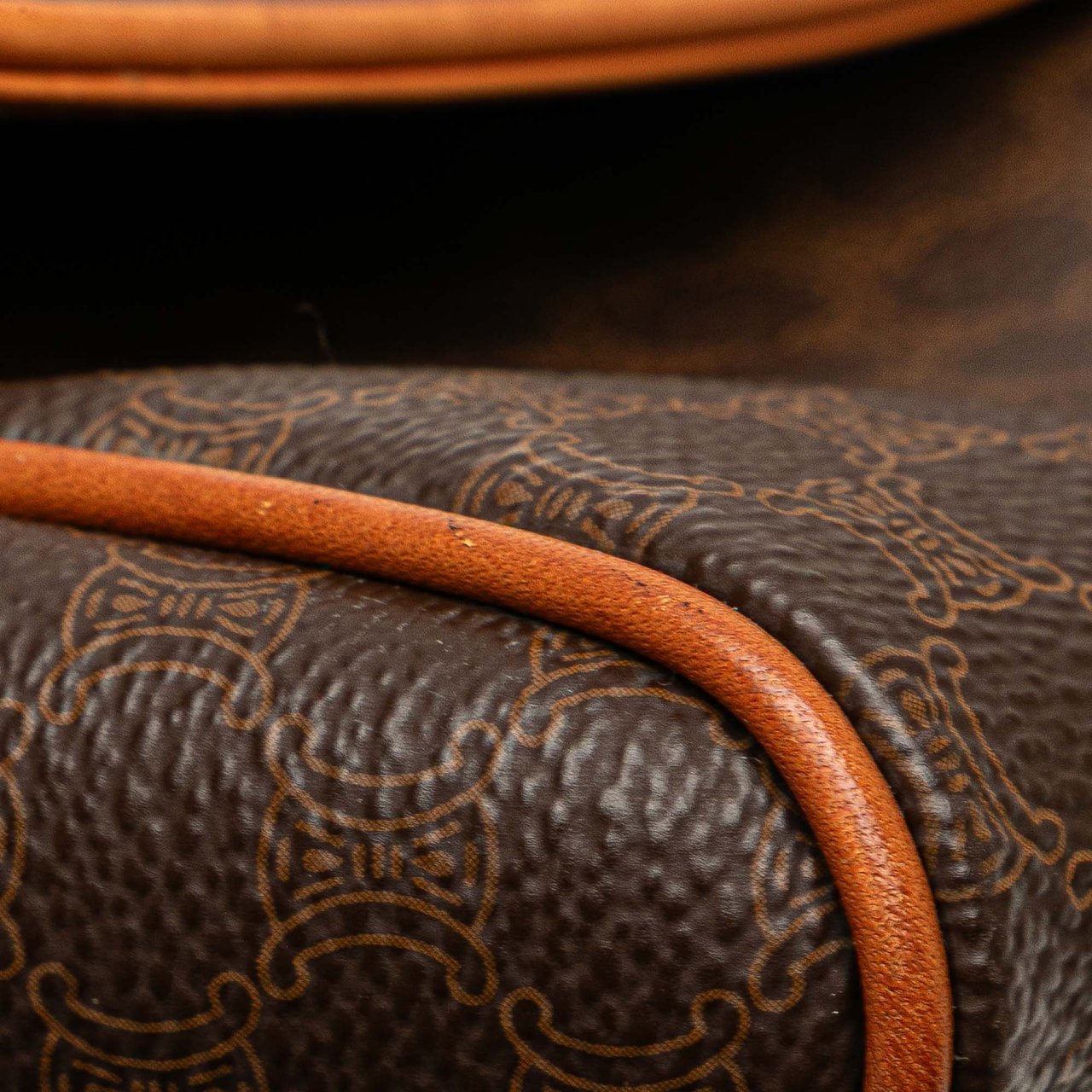 Celine Macadam Coated Canvas Clutch Bruin