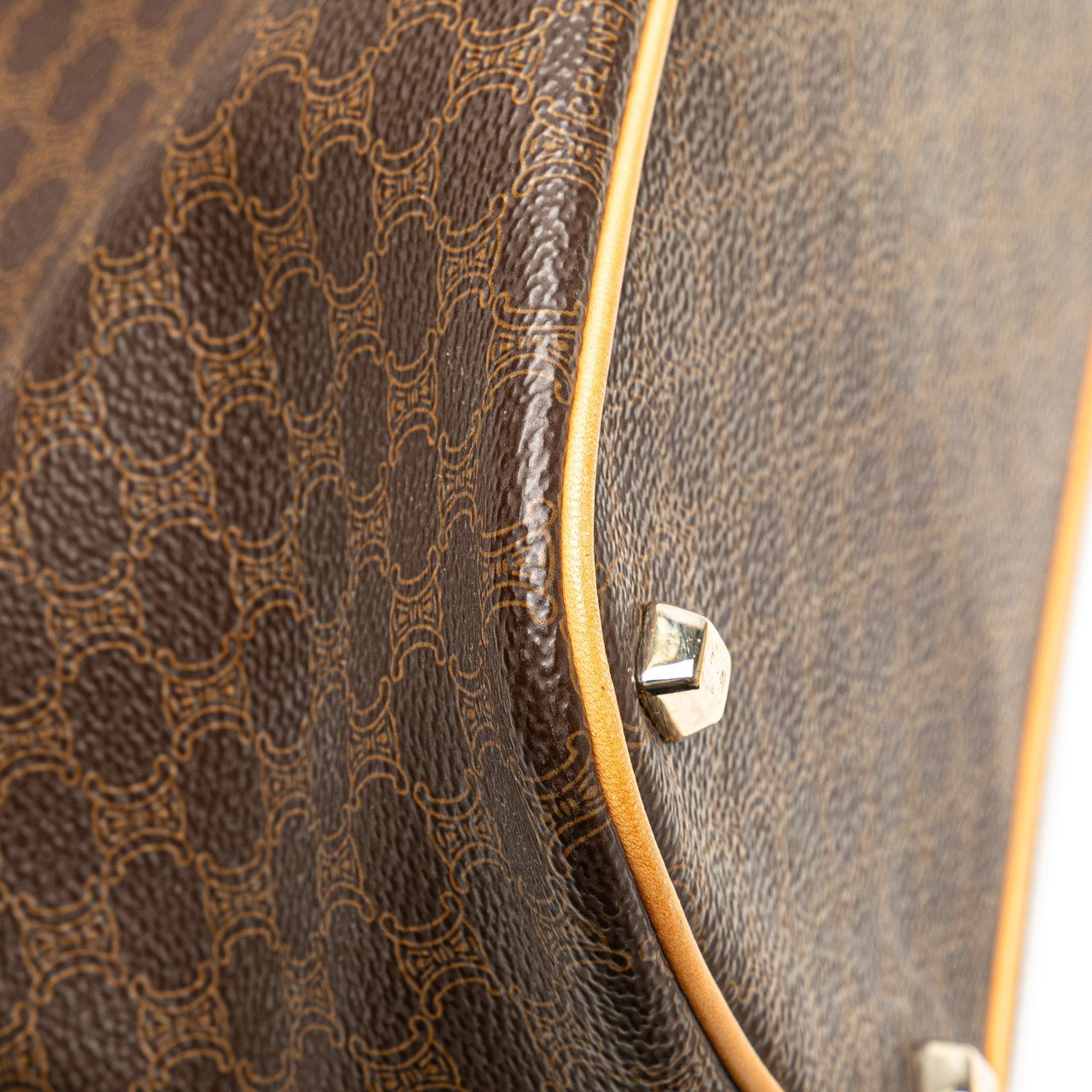 Celine Macadam Coated Canvas Dome Satchel Bruin