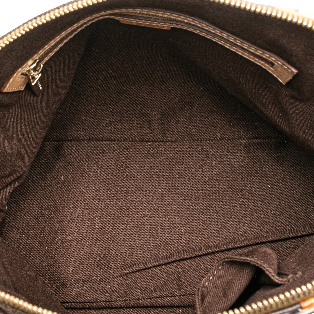 Celine Macadam Coated Canvas Dome Satchel Bruin