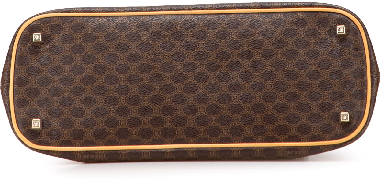 Celine Macadam Coated Canvas Dome Satchel Bruin