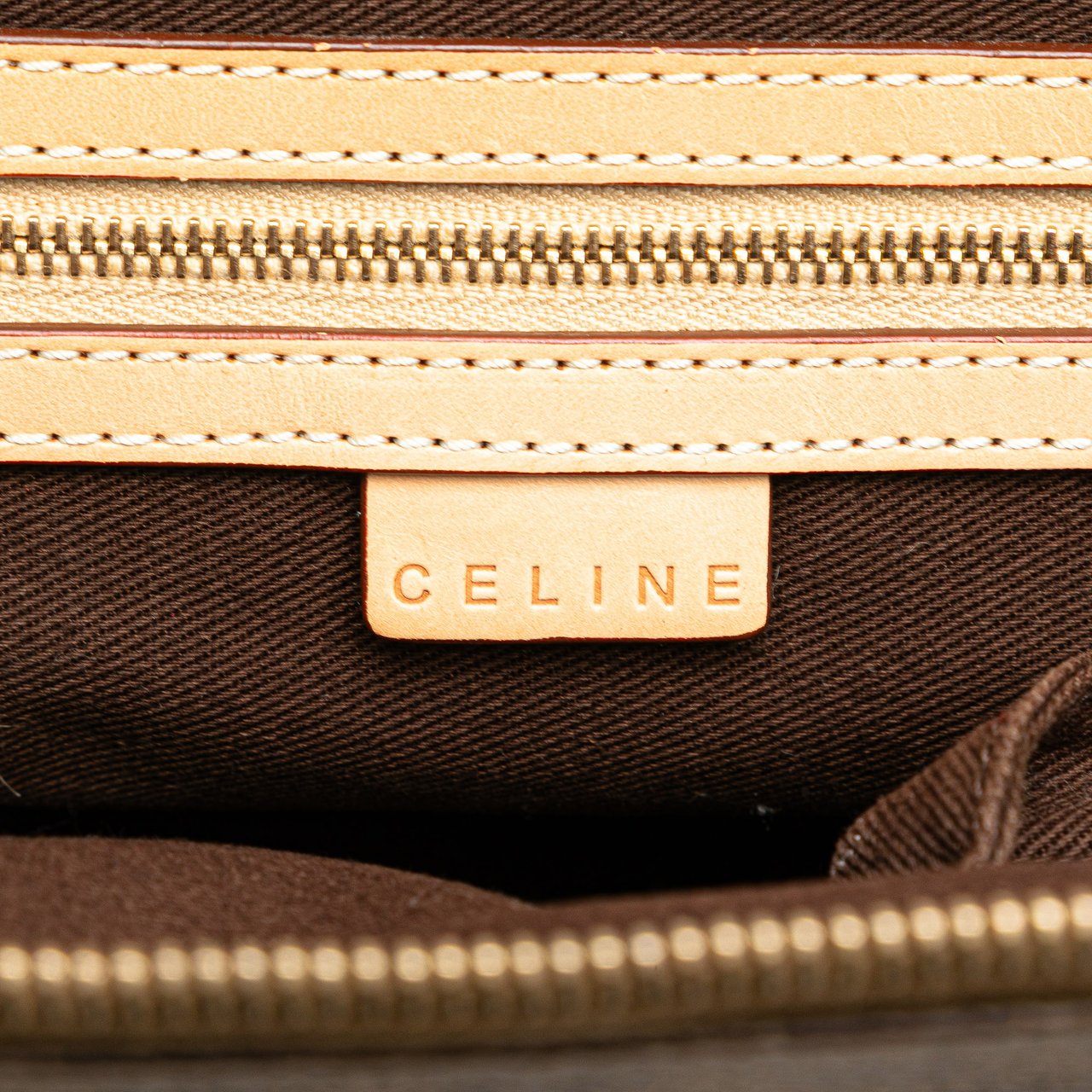 Celine Macadam Coated Canvas Dome Satchel Bruin