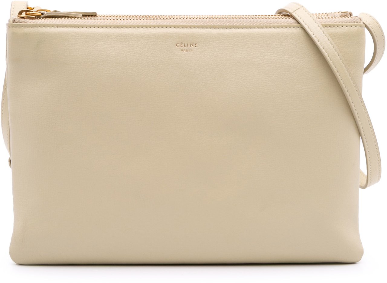 Celine Large Lambskin Trio Crossbody Bruin