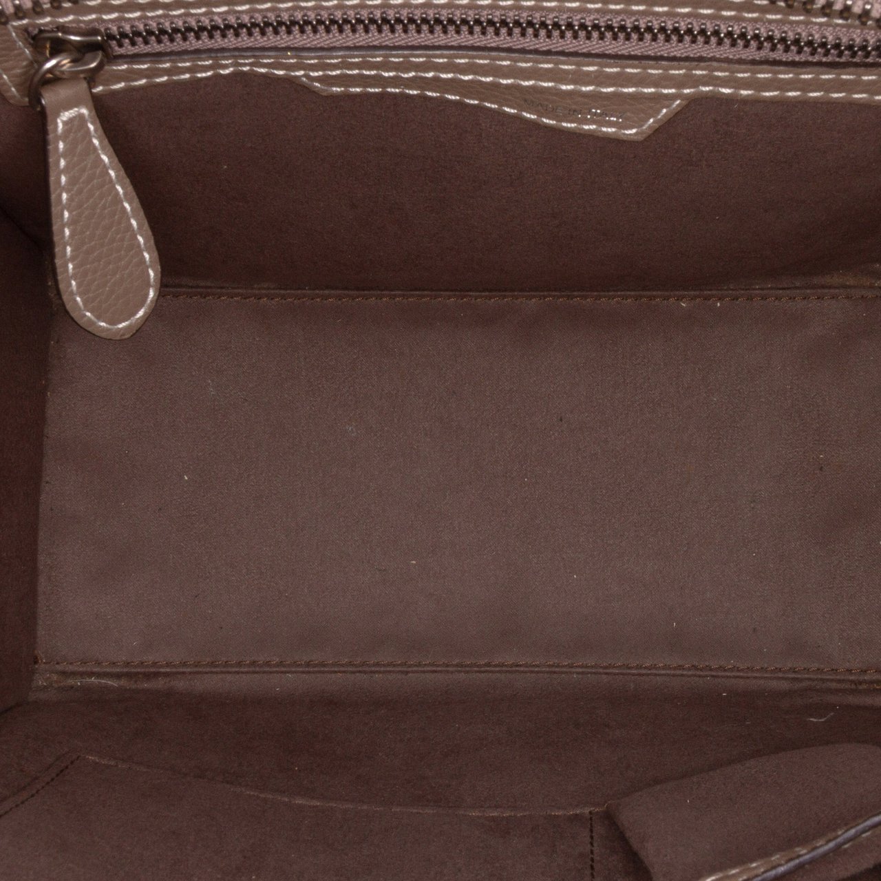 Celine Micro Leather Luggage Tote Bruin