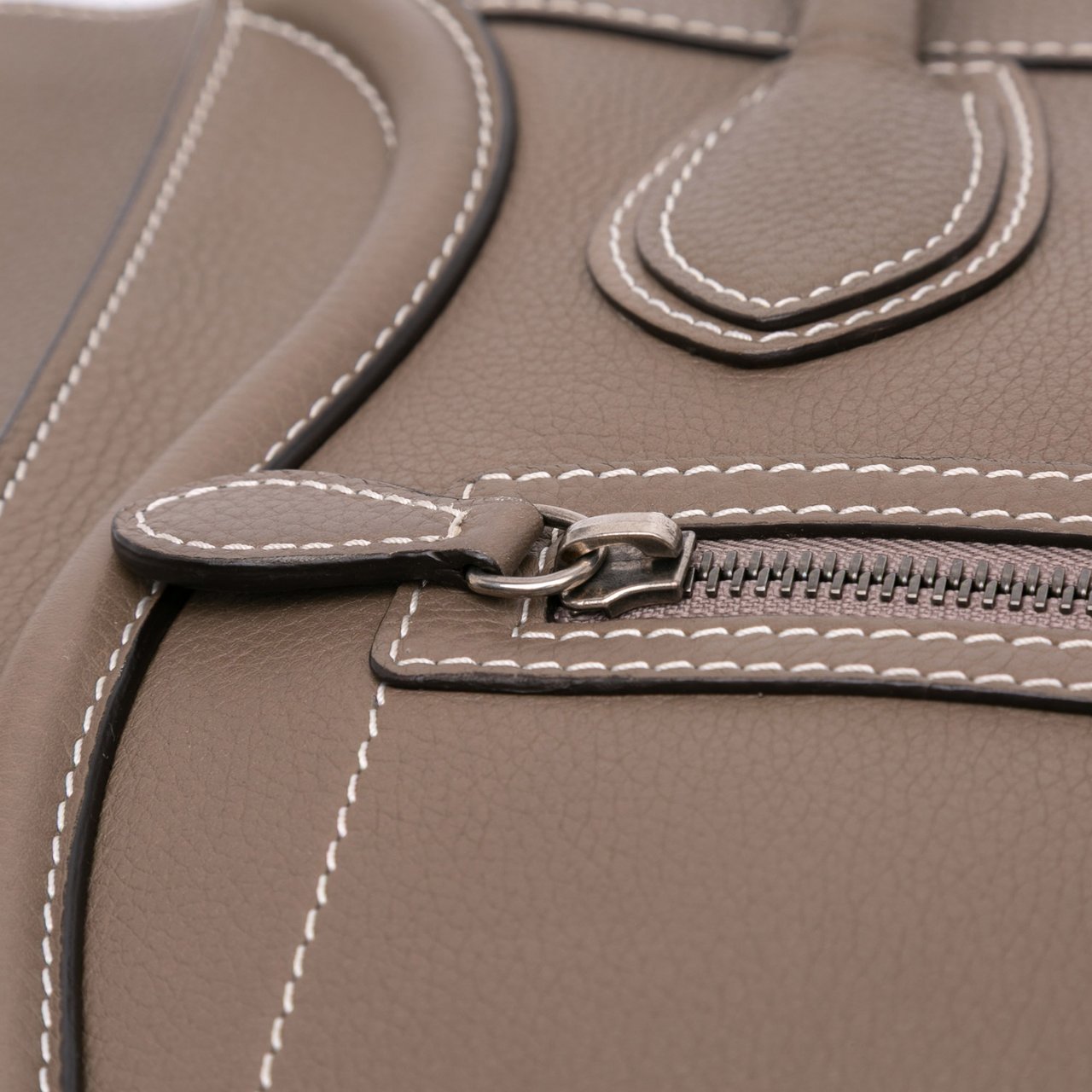 Celine Micro Leather Luggage Tote Bruin
