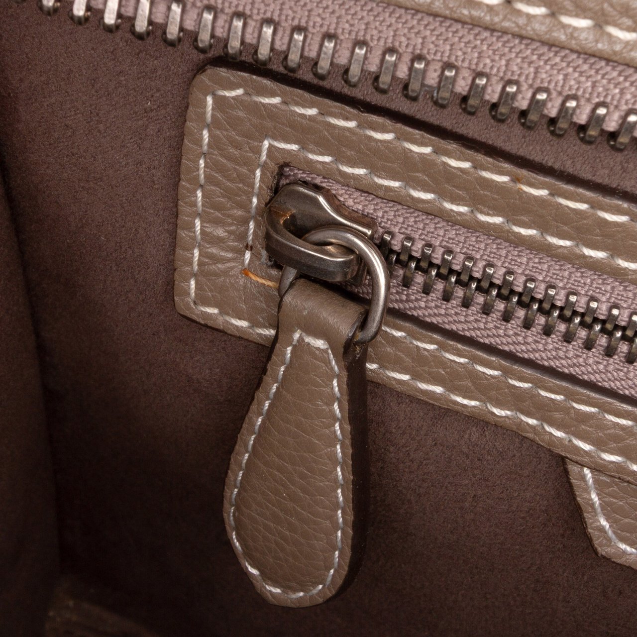 Celine Micro Leather Luggage Tote Bruin