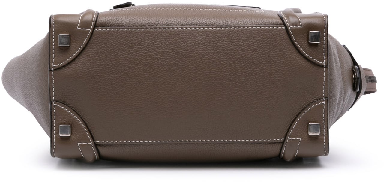 Celine Micro Leather Luggage Tote Bruin