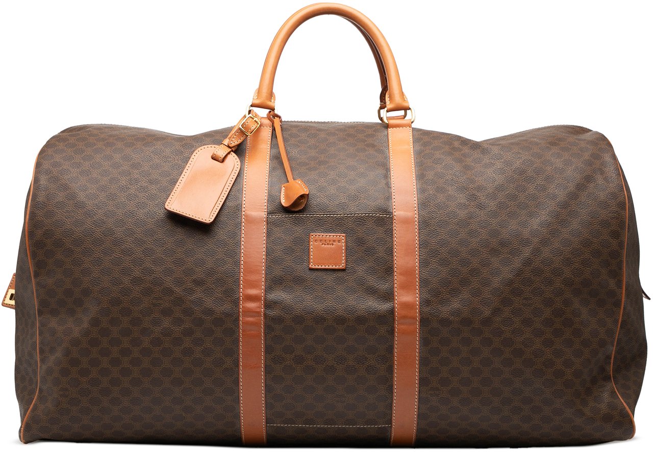 Celine Macadam Coated Canvas Travel Bag Bruin