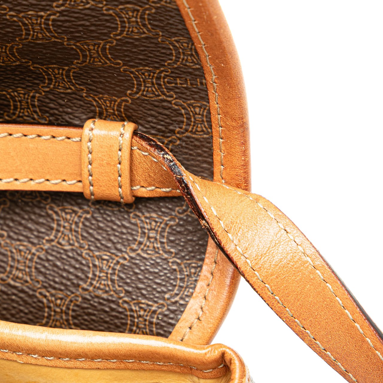 Celine Macadam Coated Canvas Crossbody Bruin