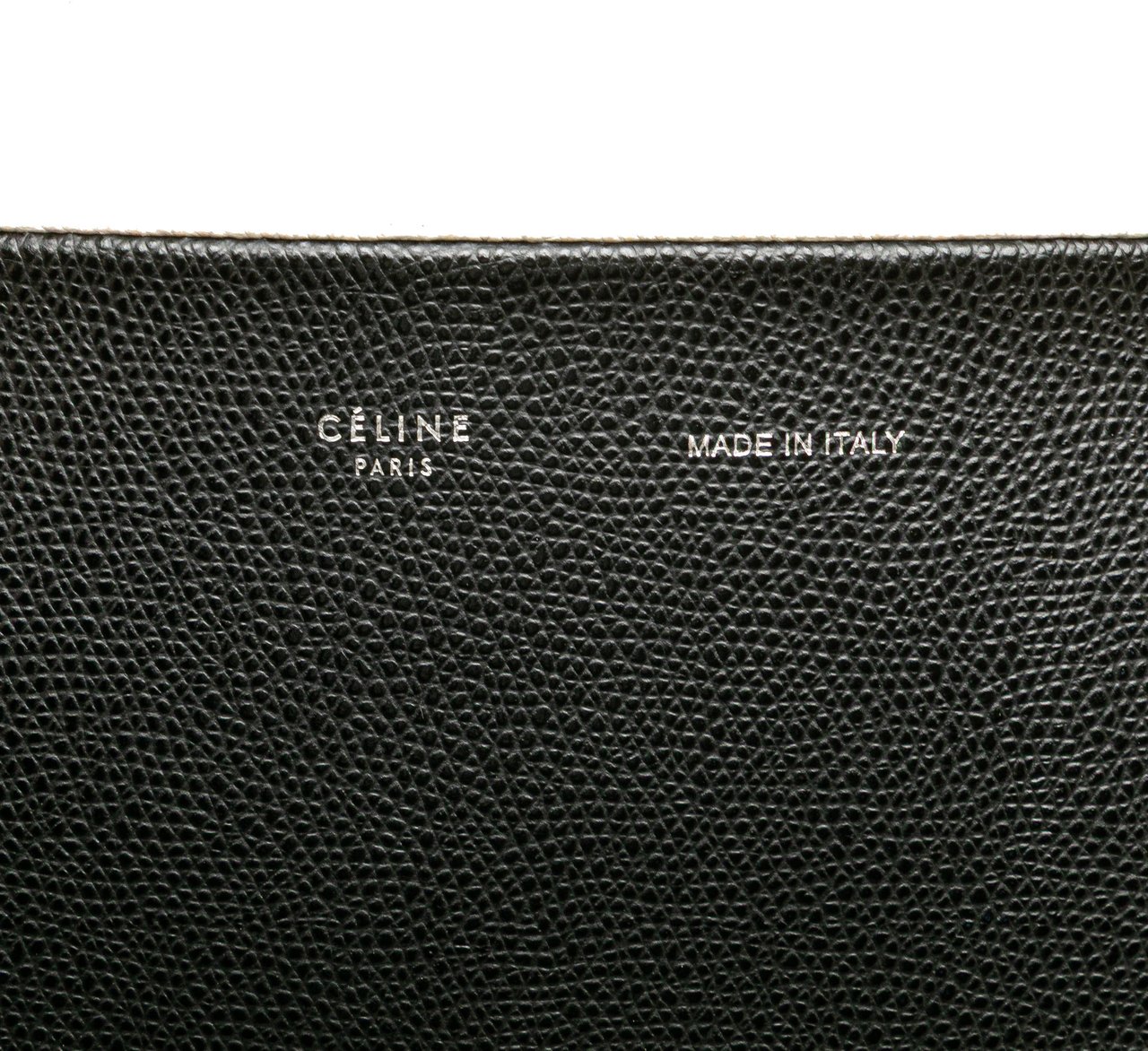 Celine Small Bicolor Leather Vertical Cabas Wit