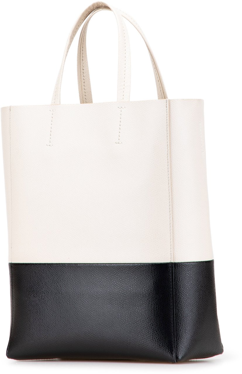 Celine Small Bicolor Leather Vertical Cabas Wit