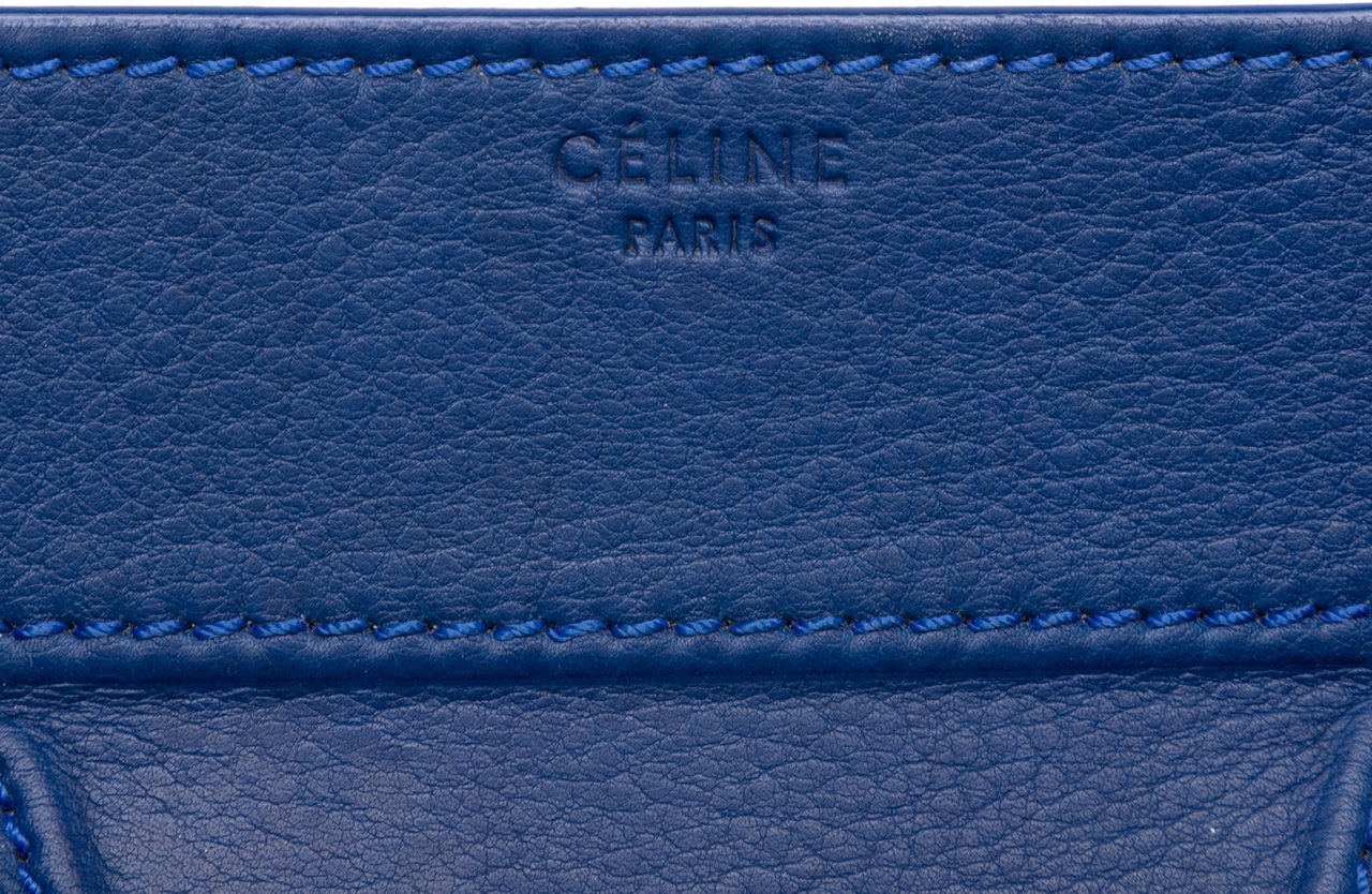 Celine Medium Grained Calfskin Phantom Luggage Tote Blauw