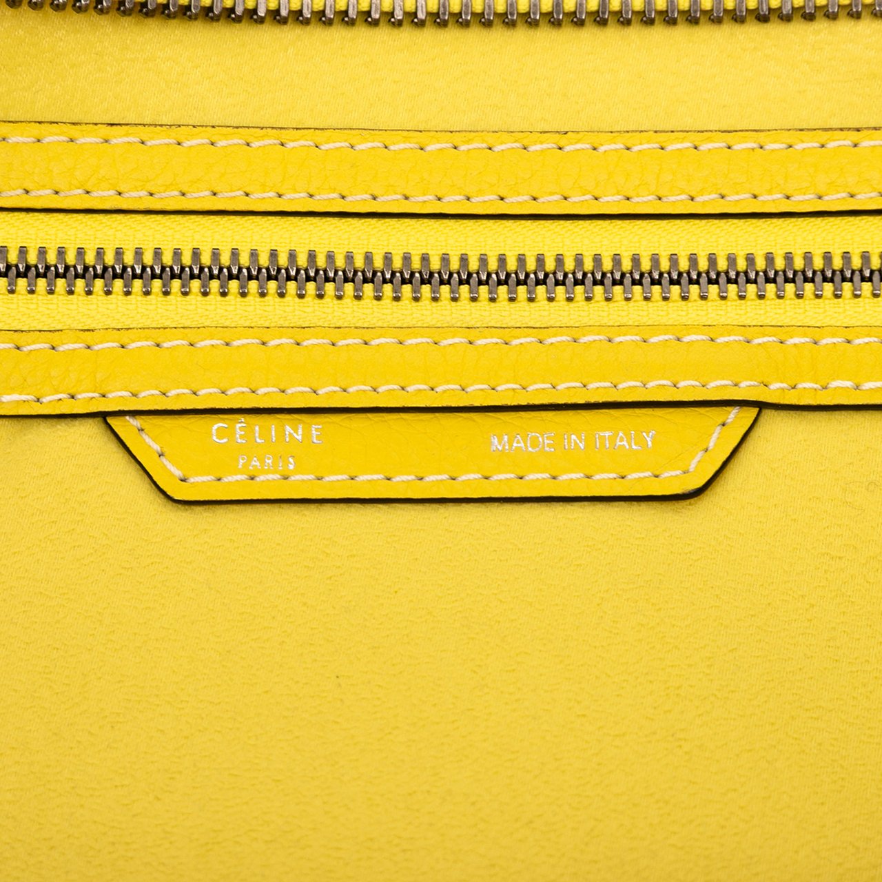 Celine Mini Calfskin Luggage Tote Geel