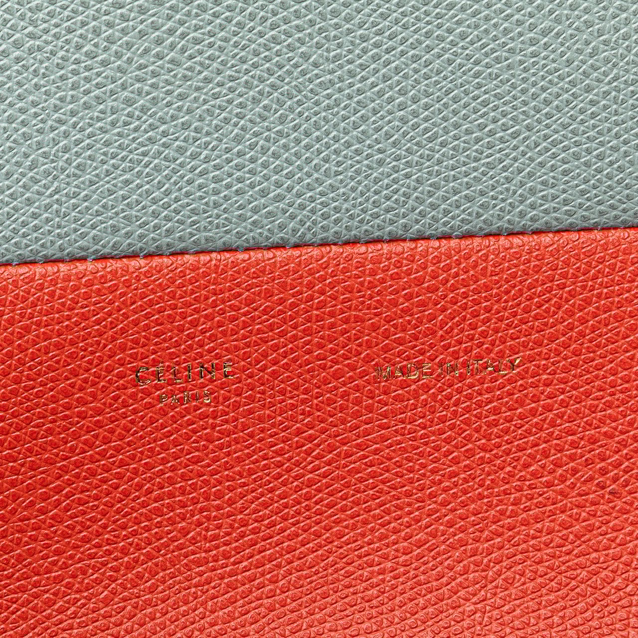 Celine Small Bicolor Leather Vertical Cabas Blauw