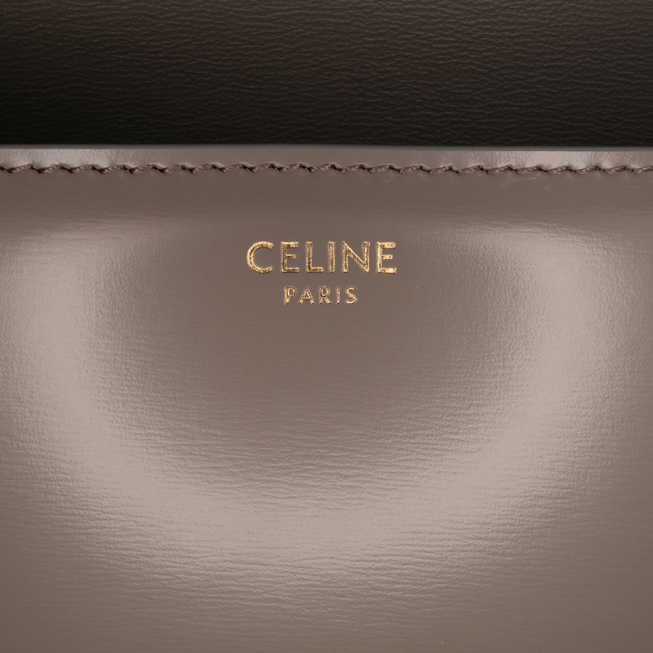Celine Teen Shiny Calfskin Triomphe Crossbody Bruin