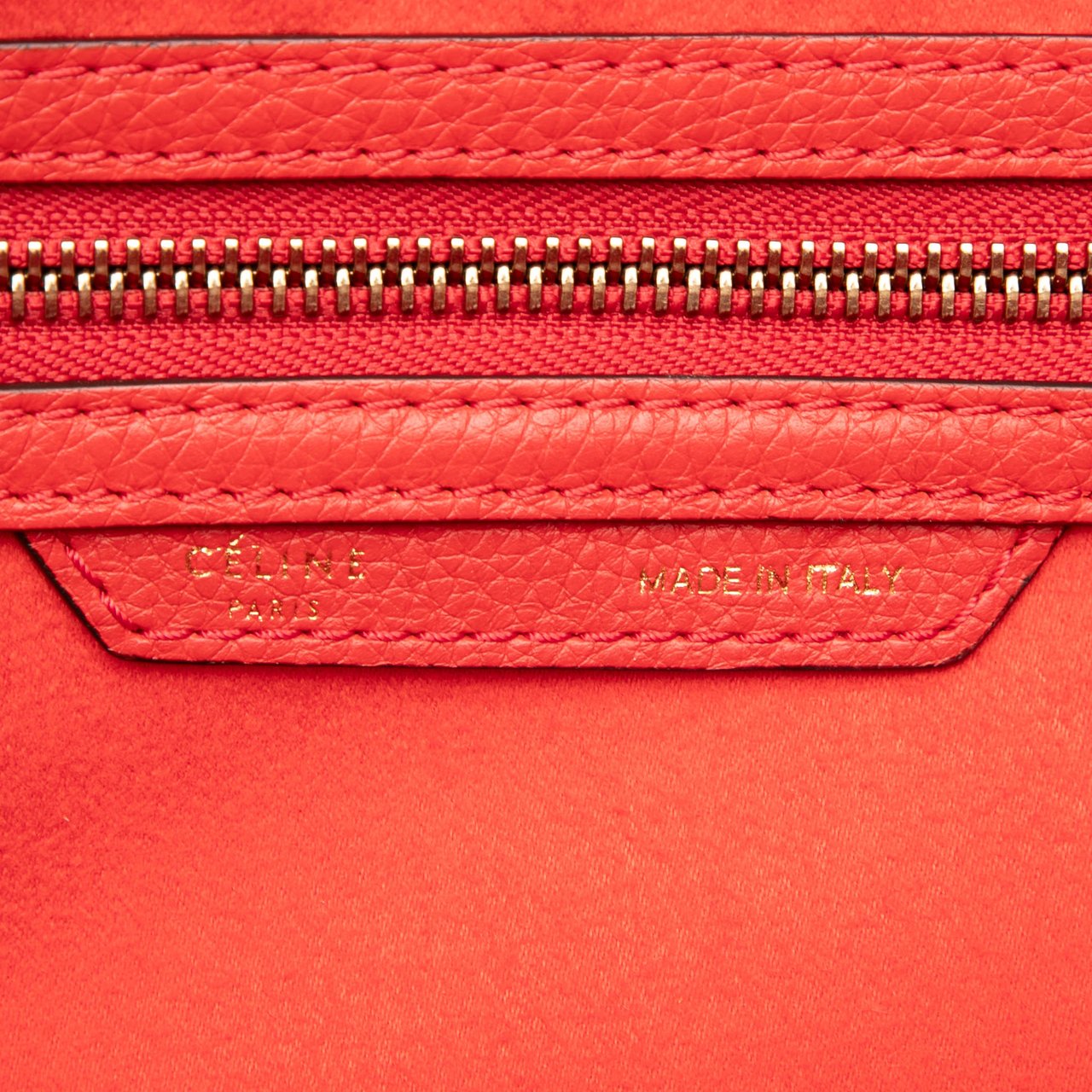 Celine Mini Leather Luggage Tote Oranje