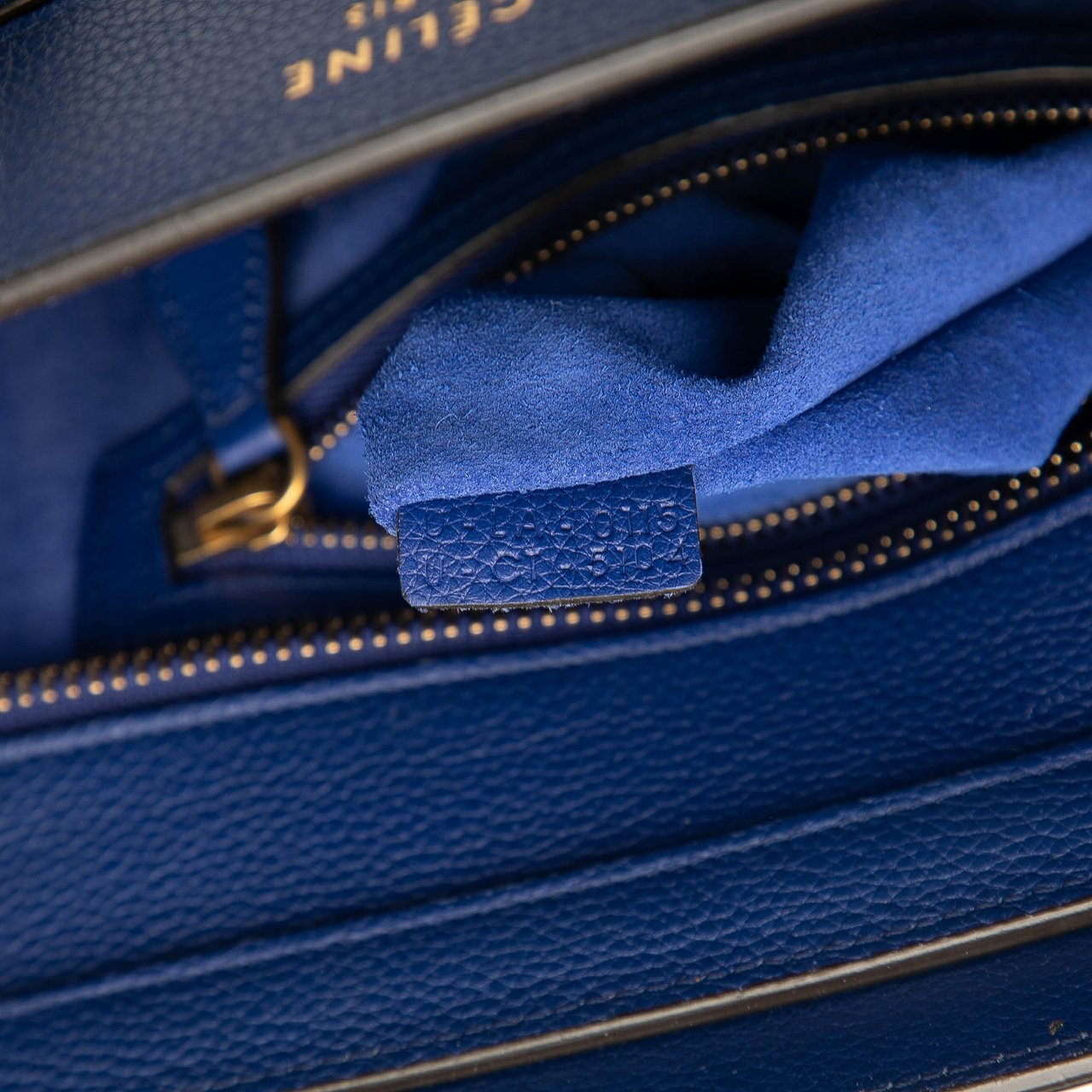 Celine Micro Calfskin Luggage Tote Blauw