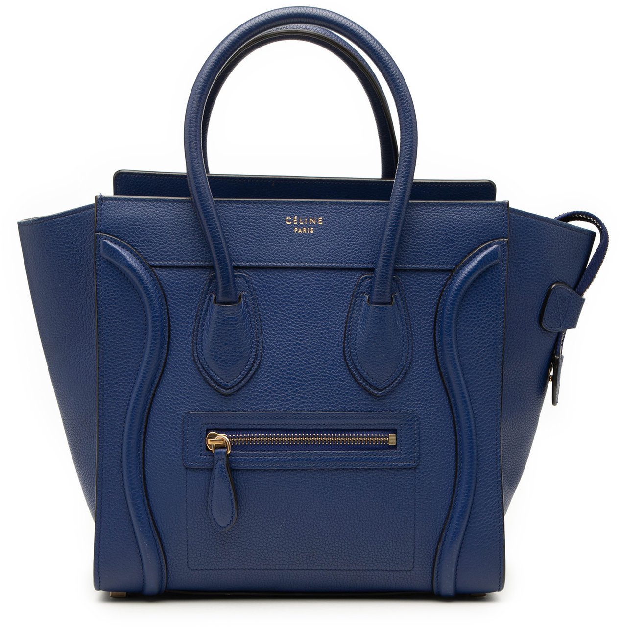 Celine Micro Calfskin Luggage Tote Blauw