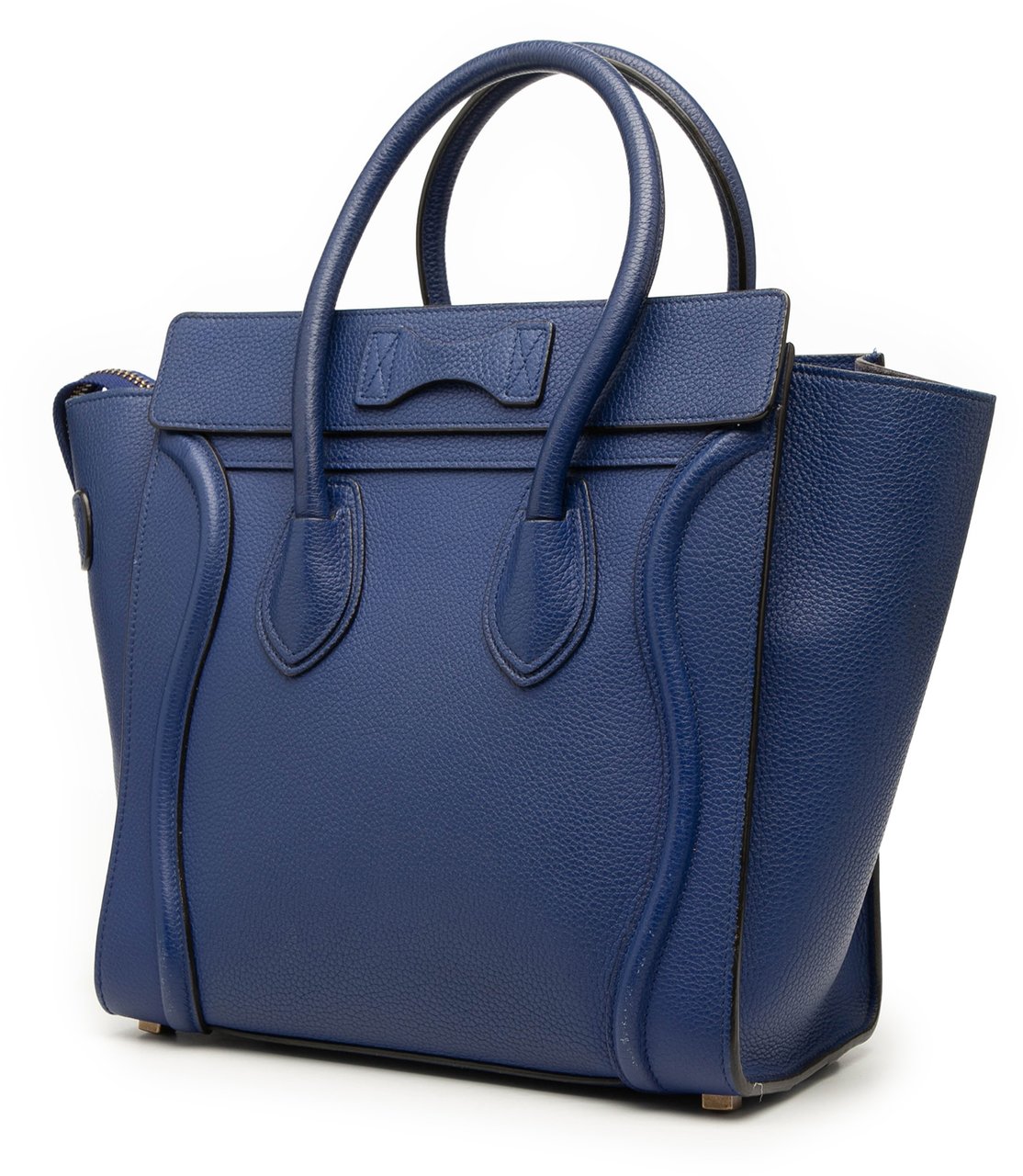 Celine Micro Calfskin Luggage Tote Blauw