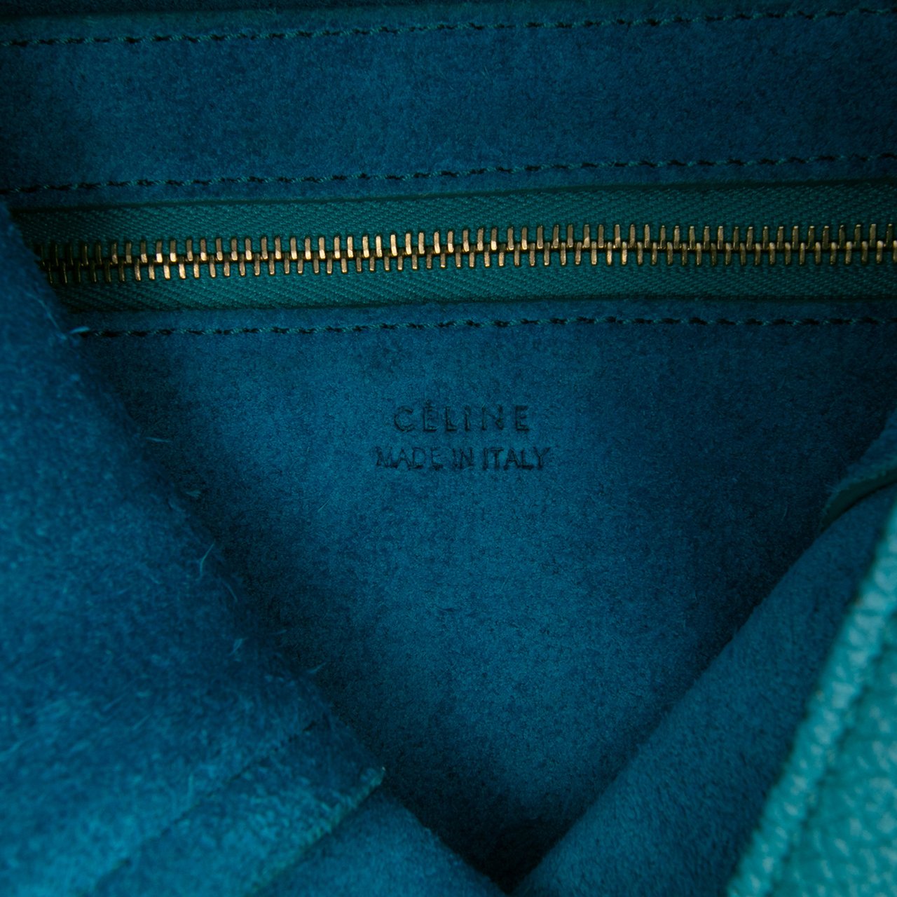 Celine Small Soft Grained Calfskin Seau Sangle Bucket Bag Blauw