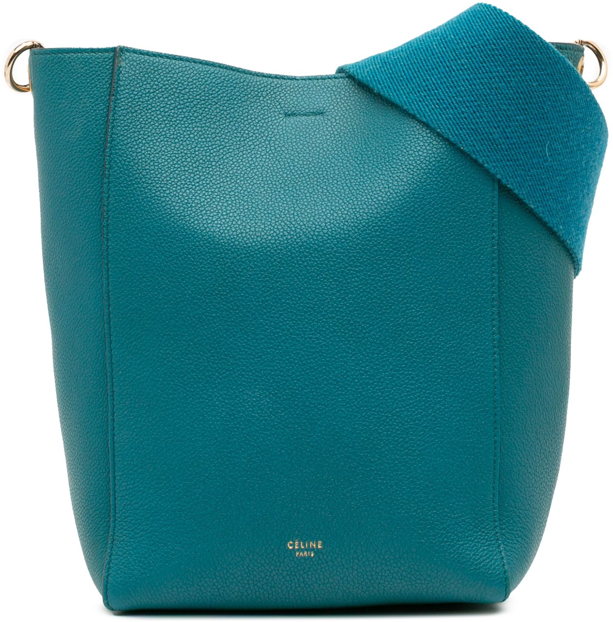 Celine Small Soft Grained Calfskin Seau Sangle Bucket Bag Blauw