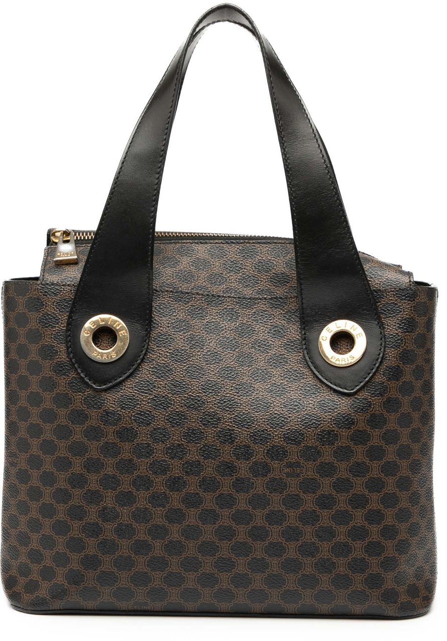 Celine Macadam Coated Canvas Handbag Bruin