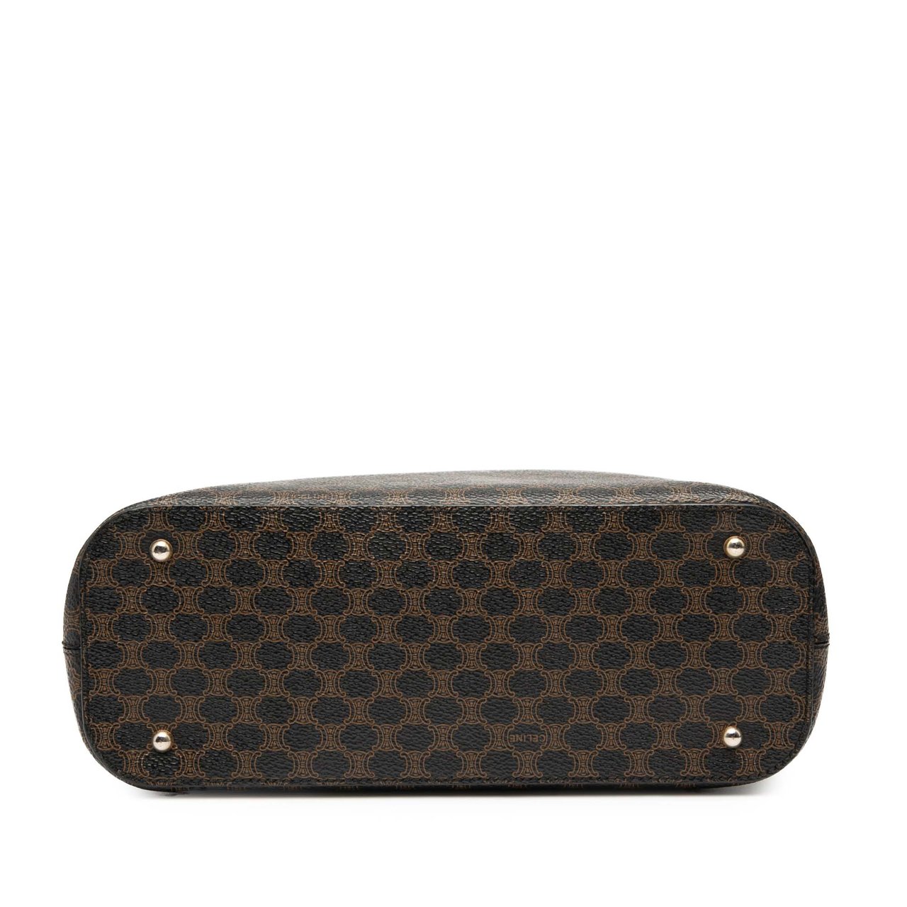 Celine Macadam Coated Canvas Handbag Bruin