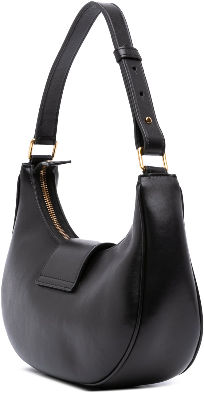 Celine Medium Calfskin Triomphe Ava Shoulder Bag Zwart