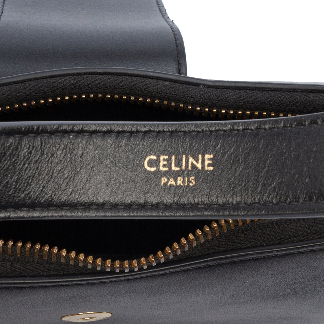 Celine Medium Calfskin Triomphe Ava Shoulder Bag Zwart