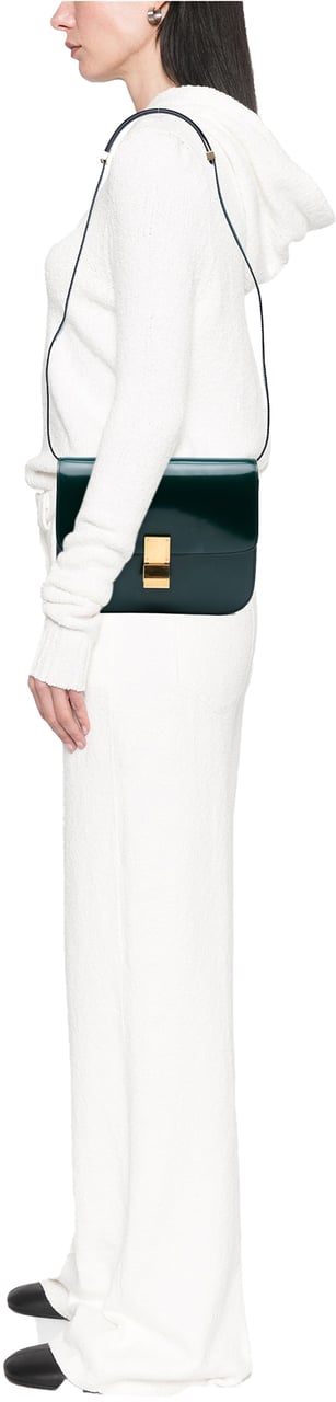 Celine Medium Patent Classic Box Groen