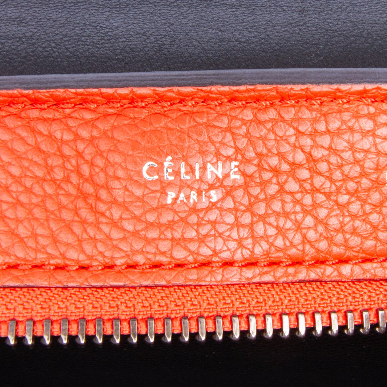 Celine Medium Drummed Calfskin and Suede Trapeze Satchel Rood