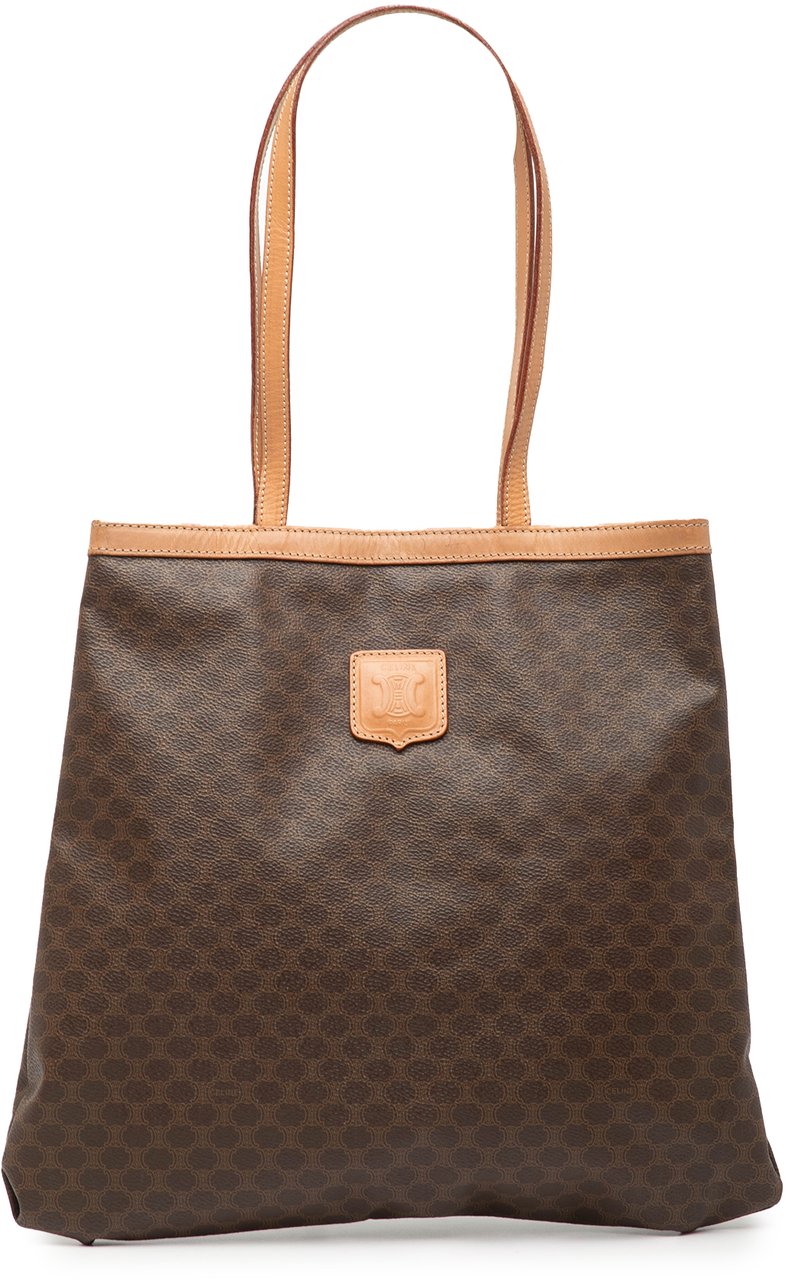 Celine Macadam Coated Canvas Tote Bruin