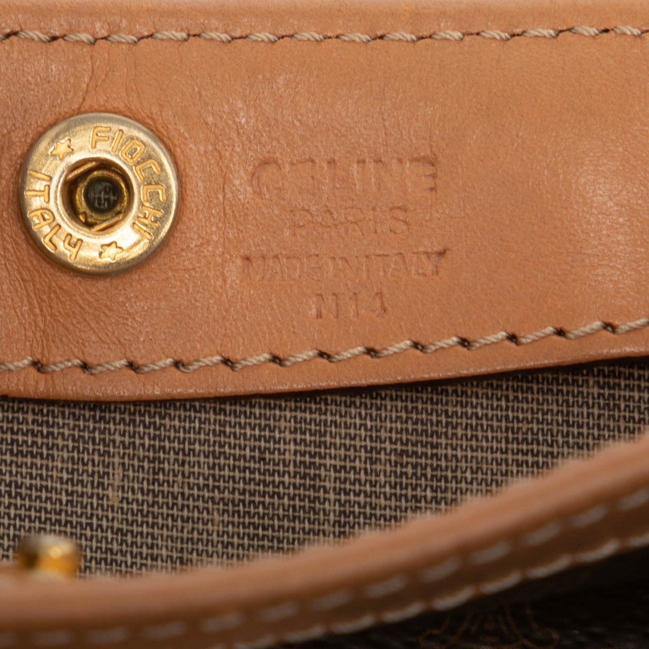 Celine Macadam Coated Canvas Tote Bruin