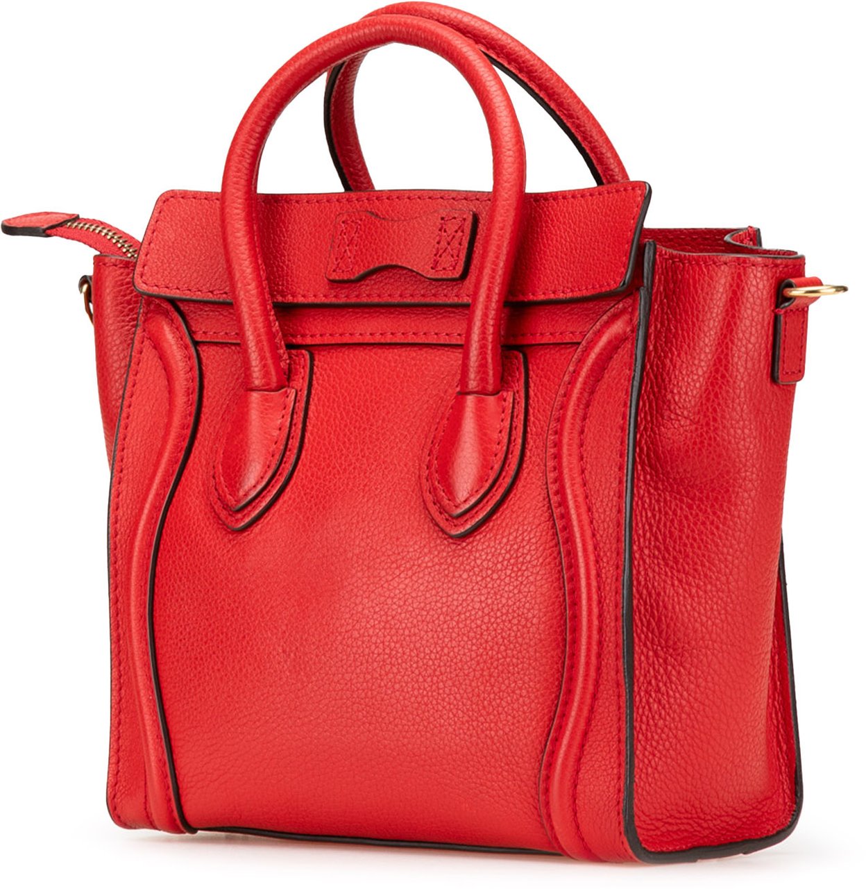 Celine Nano Leather Luggage Tote Rood