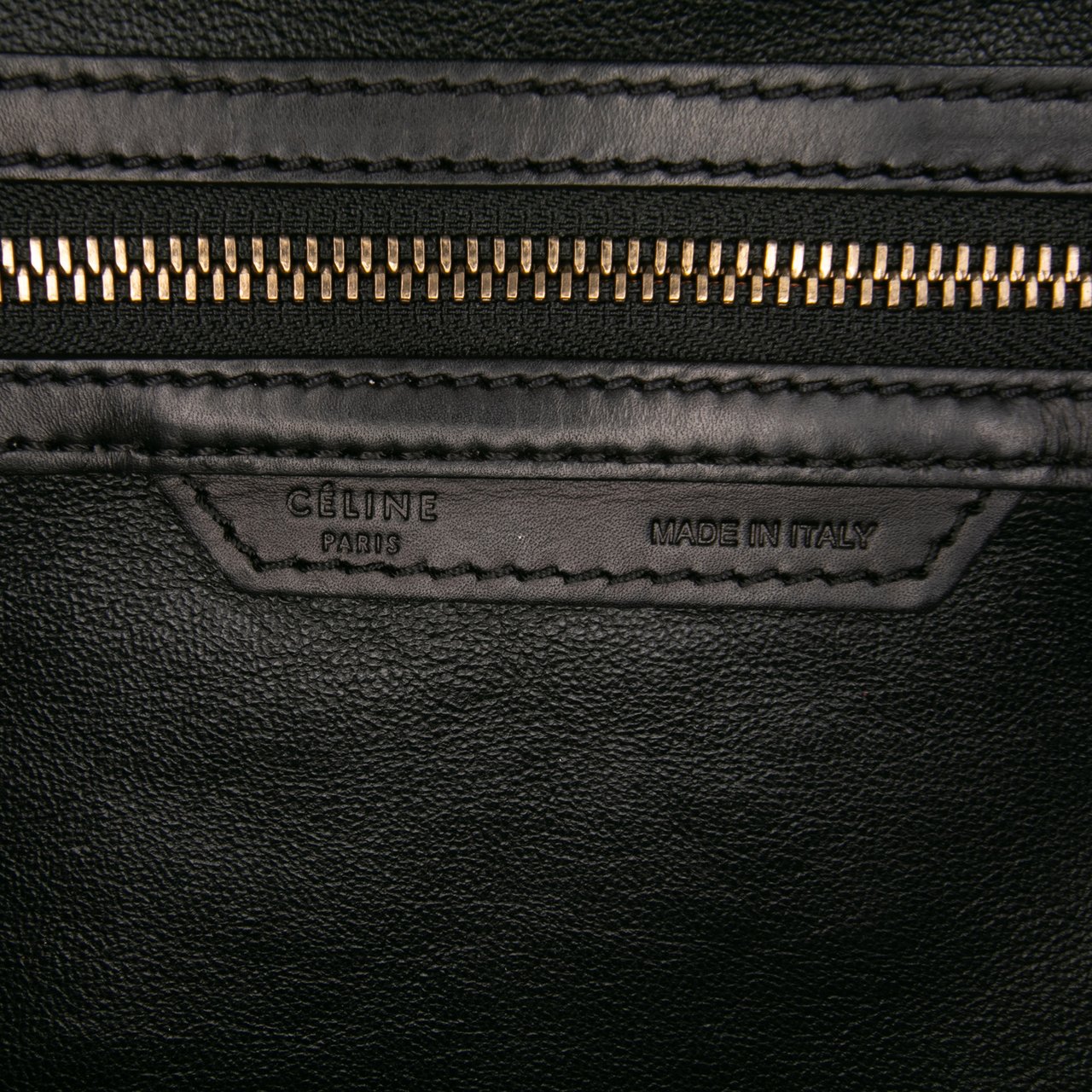 Celine Micro Tricolor Leather Luggage Tote Bruin