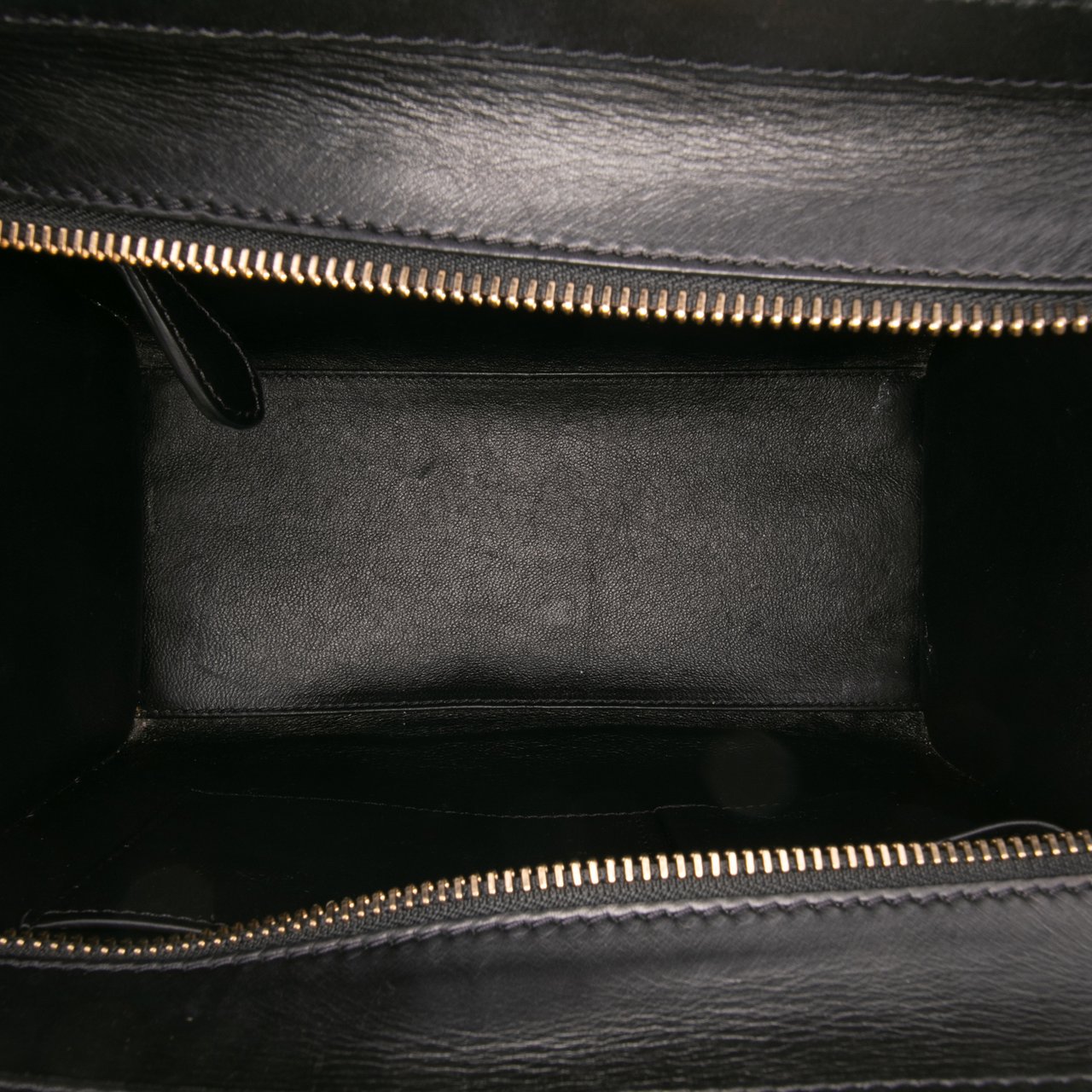 Celine Micro Tricolor Leather Luggage Tote Bruin