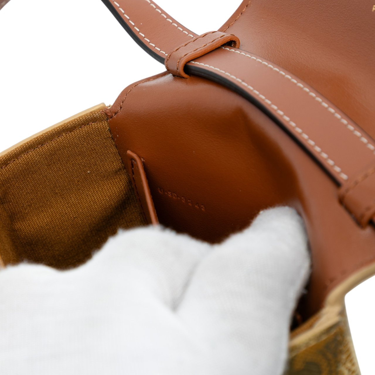 Celine Mini Calfskin Leopard Print Claude Crossbody Bruin