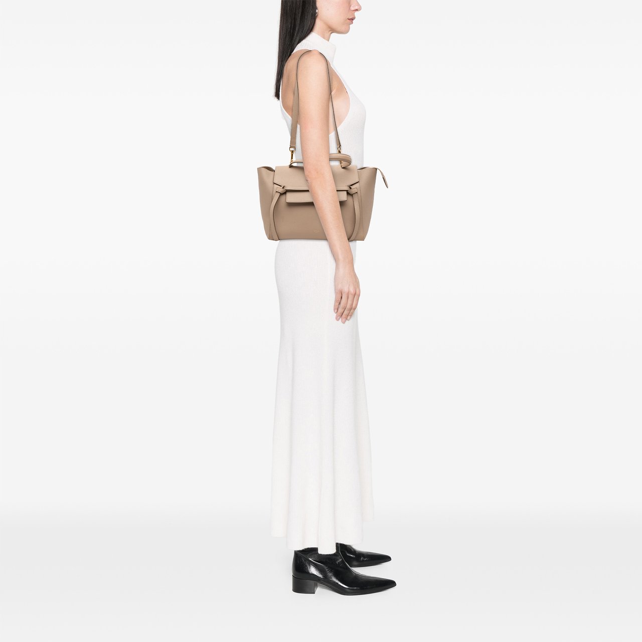 Celine Mini Grained Calfskin Belt Bag Bruin