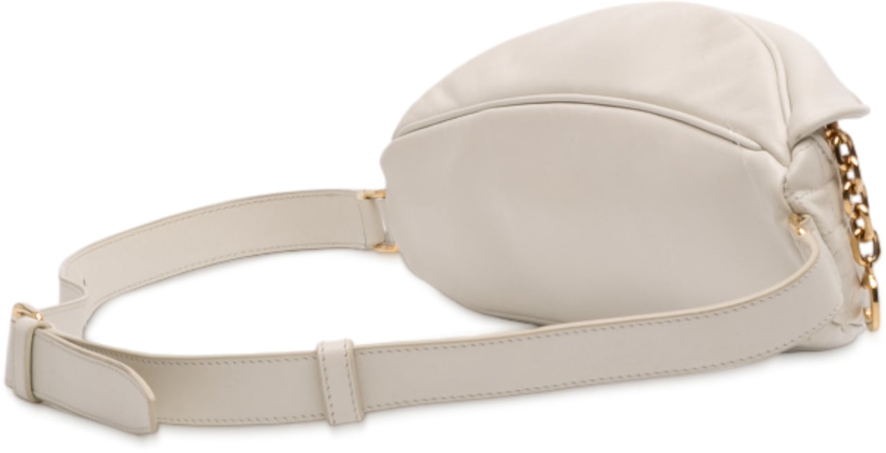 Celine Quilted Calfskin C Charm Belt Bag Wit