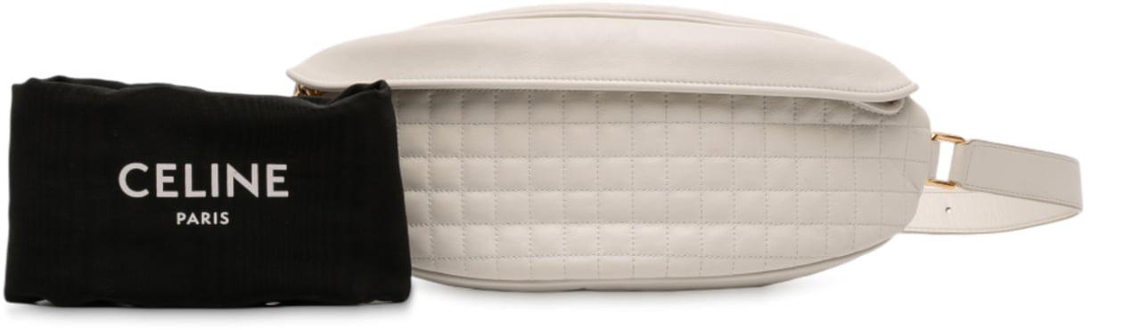 Celine Quilted Calfskin C Charm Belt Bag Wit