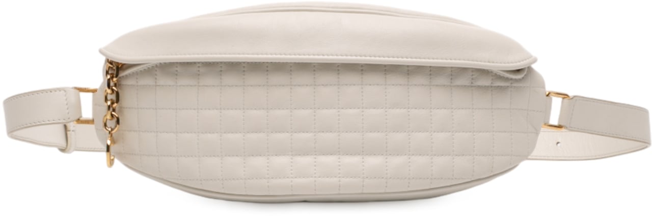 Celine Quilted Calfskin C Charm Belt Bag Wit