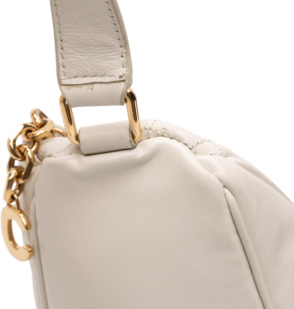 Celine Quilted Calfskin C Charm Belt Bag Wit